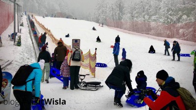 Zimowy plac zabaw w Wiśle - idealne miejsce na sanki