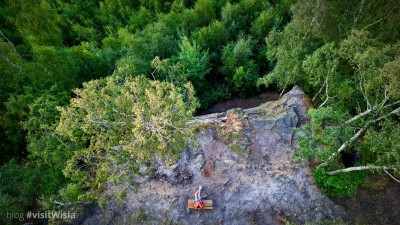 Ławeczka I love Wisła na Krzakowskiej Skale