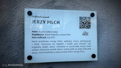 Tablica Wiślańskie Murale - Jerzy Pilch.