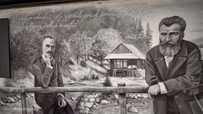 Mural stanowi hołd dla wielkich odkrywców Wisły.