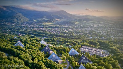 Ustrońskie Piramidy z lotu pataka