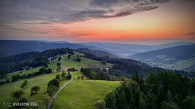 Zachód Słońca na Cieńskiwie w Wiśle Malince