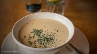 Zupa rybna z Malinówki, powstaje głównie z tutejszego pstrąga